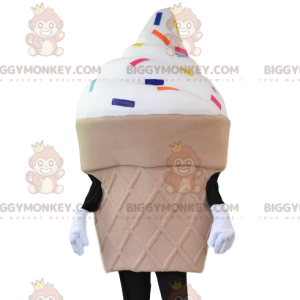 BIGGYMONKEY™ costume da mascotte cono gelato e confettini