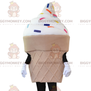 BIGGYMONKEY™ mascot costume ice cream cone and multicolored