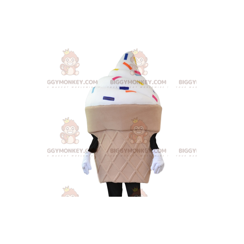 BIGGYMONKEY™ costume da mascotte cono gelato e confettini