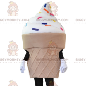 BIGGYMONKEY™ mascot costume ice cream cone and multicolored