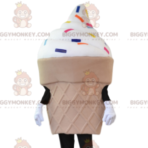 BIGGYMONKEY™ maskottipuku jäätelötötterö ja moniväriset