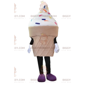 Kostium maskotki BIGGYMONKEY™ lody w rożku i wielokolorowe