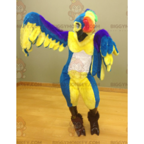 Flerfarvet fuglepapegøje BIGGYMONKEY™ maskotkostume -