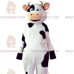 Traje de mascote BIGGYMONKEY™ de vaca paqueradora com suas