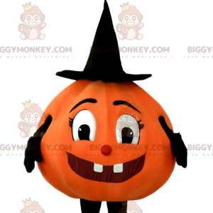 Costume de mascotte BIGGYMONKEY™ de jolie citrouille avec son