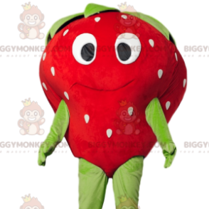 Traje de mascote BIGGYMONKEY™ de morango sedutor com um lindo