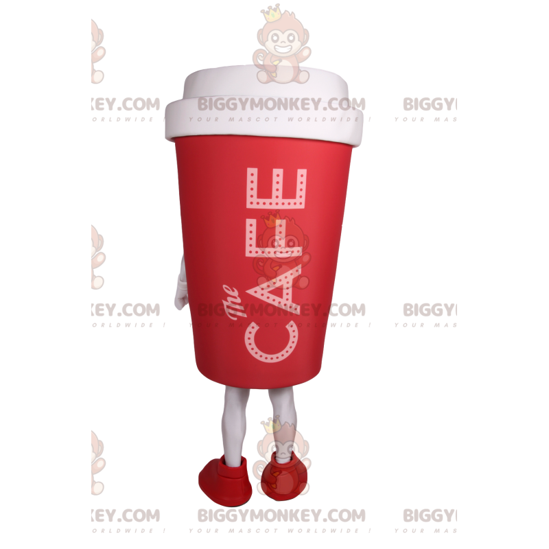 Czerwony kostium maskotka filiżanka kawy na wynos BIGGYMONKEY™