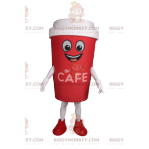 Takeaway punainen kahvikuppi BIGGYMONKEY™ maskottiasu -