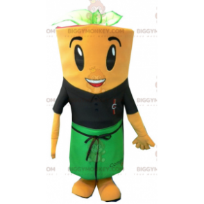 Traje de mascote de cenoura gigante BIGGYMONKEY™ com avental –