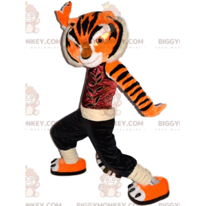 Traje de mascote Tiger BIGGYMONKEY™ com roupa de arte marcial –