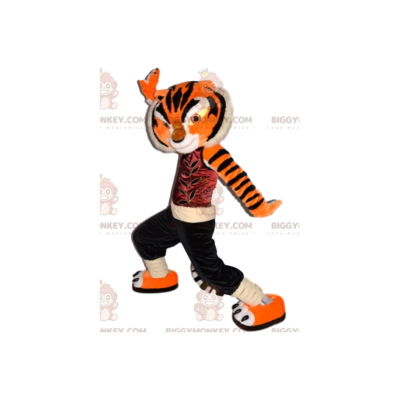 Traje de mascote Tiger BIGGYMONKEY™ com roupa de arte marcial –