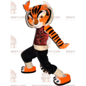 Tiger BIGGYMONKEY™ Mascot Costume with Martial Art Outfit –