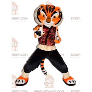 Tiger BIGGYMONKEY™ Maskottchen-Kostüm mit Kampfkunst-Outfit -