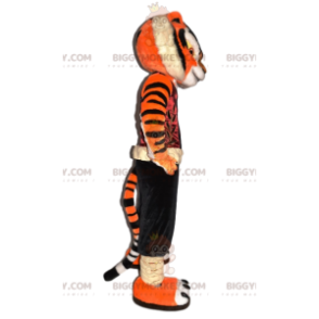 Tiger BIGGYMONKEY™ Mascot Costume with Martial Art Outfit –