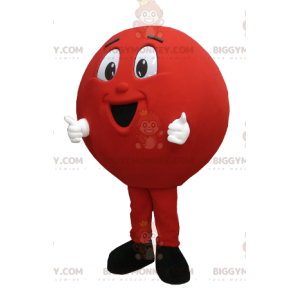 BIGGYMONKEY™ Disfraz de mascota de bola roja grande de bolos -