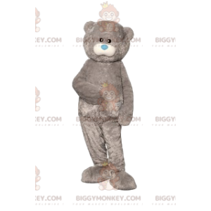 Disfraz de mascota BIGGYMONKEY™ de un oso gris y su lindo bozal