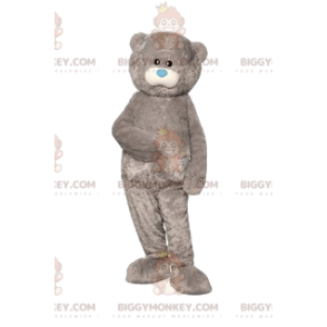 BIGGYMONKEY™ mascot costume of a gray bear and its cute little