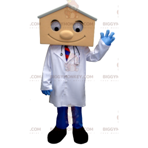 Costume de mascotte BIGGYMONKEY™ de médecin en blouse avec une