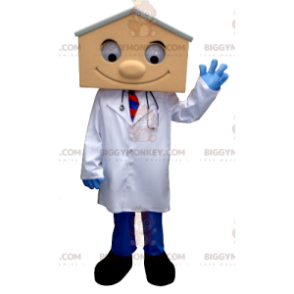 BIGGYMONKEY™ Mascot Costume Doctor in Lab Coat with House Head