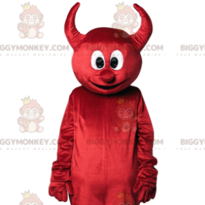 BIGGYMONKEY™ mascot costume of funny red imp with his yellow