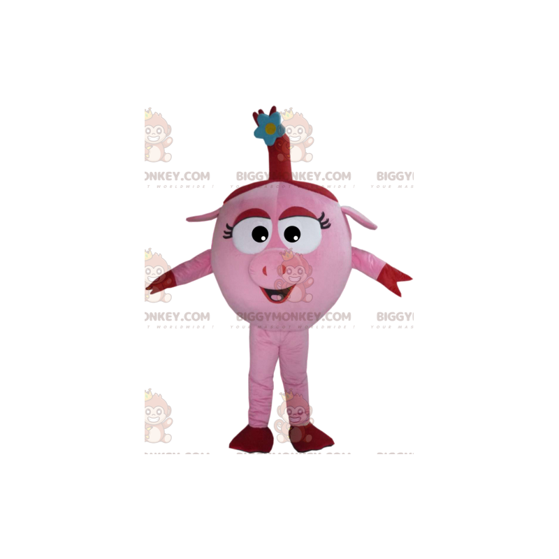 BIGGYMONKEY™ costume mascotte della simpatica scrofa rosa con