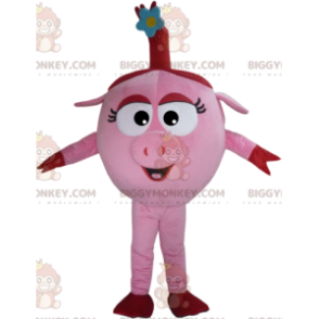 BIGGYMONKEY™ costume mascotte della simpatica scrofa rosa con