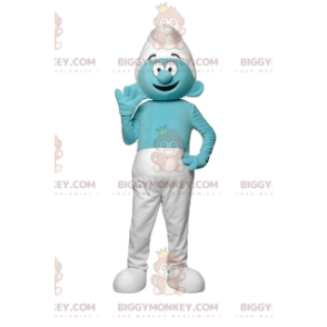 Costume de mascotte BIGGYMONKEY™ de Schtroumpf bleu avec son