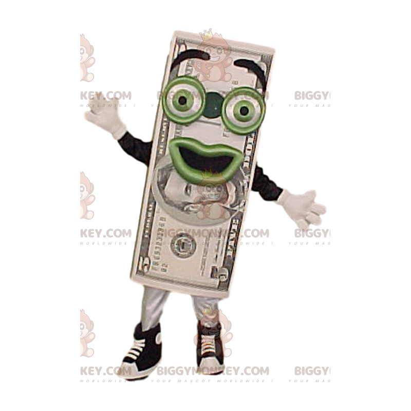 Costume de mascotte BIGGYMONKEY™ de billet de banque de 5$ avec