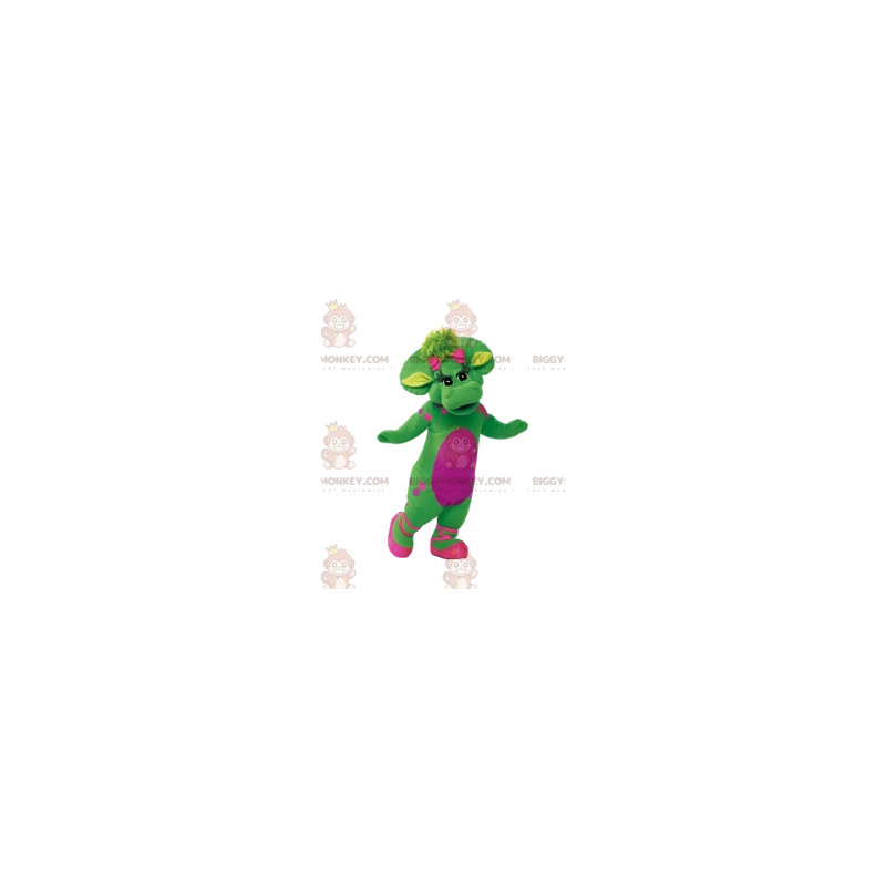 BIGGYMONKEY™ Mascottekostuum Groene vrouwelijke dinosaurus met