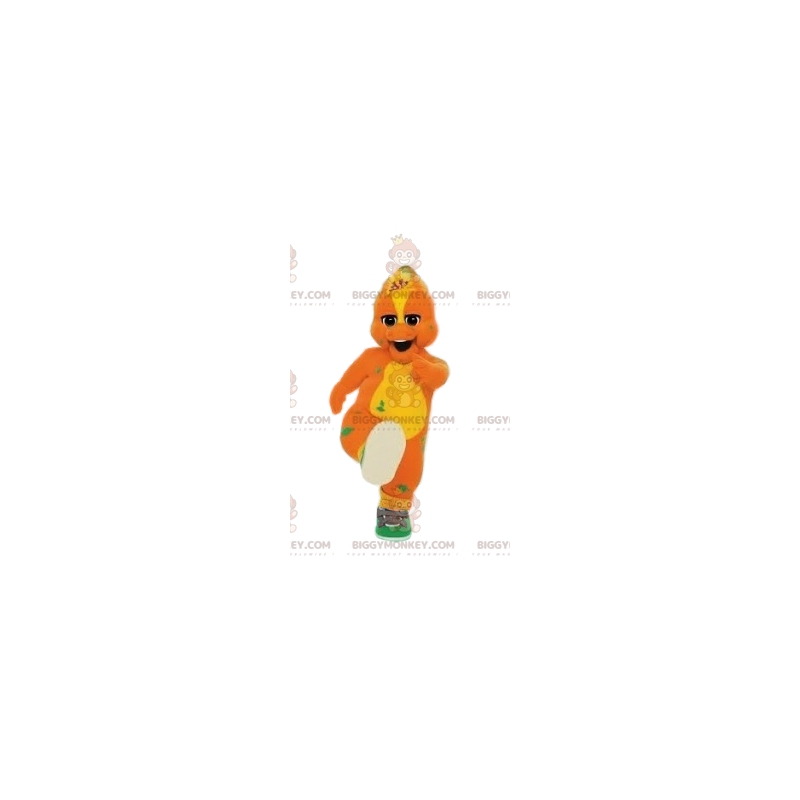BIGGYMONKEY™ costume da mascotte di anatra arancione e gialla e