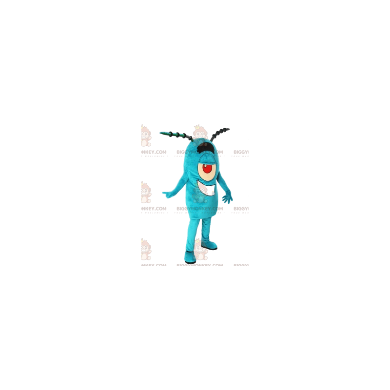 Costume de mascotte BIGGYMONKEY™ de monstre cyclope turquoise