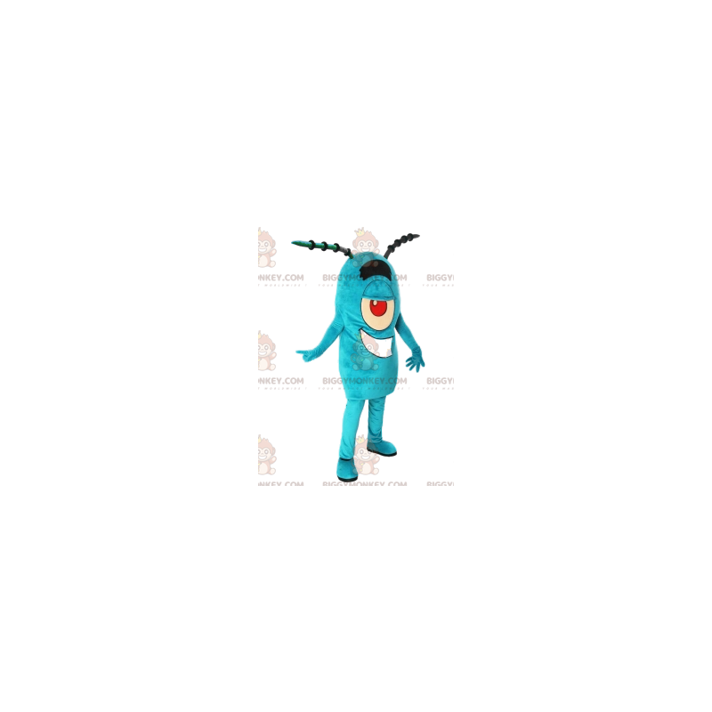 Disfraz de mascota monstruo cíclope turquesa BIGGYMONKEY™ con