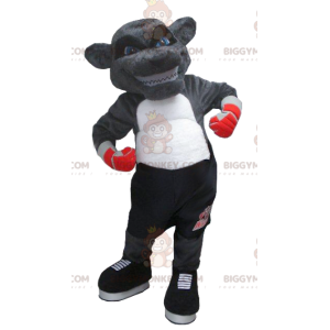 Disfraz de mascota Yenne Grey Bear BIGGYMONKEY™ con atuendo de