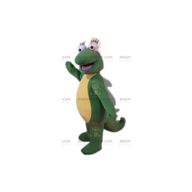 BIGGYMONKEY™ mascot costume of super comical green lizard with