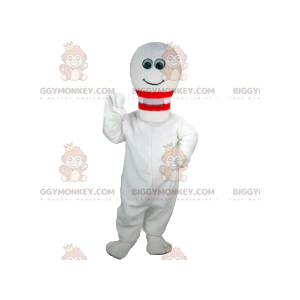 Bonito disfraz de mascota BIGGYMONKEY™ de bolo blanco sonriente