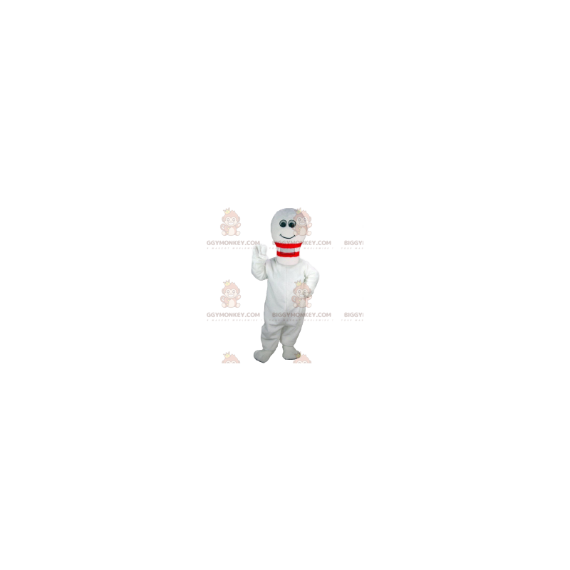 Roztomilý, usměvavý bílý kostým na bowling BIGGYMONKEY™ maskot