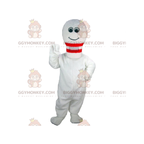 Bonito disfraz de mascota BIGGYMONKEY™ de bolo blanco sonriente