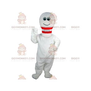 Cute Smiling White Bowling Pin BIGGYMONKEY™ Mascot Costume –