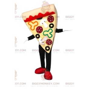 BIGGYMONKEY™ Costume da mascotte Gourmet Pizza Chorizo, Funghi