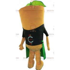 Costume mascotte BIGGYMONKEY™ carota gigante con grembiule -