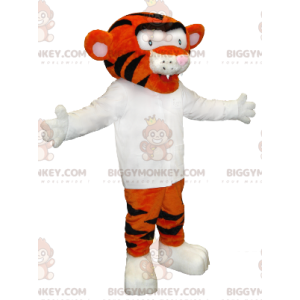 Costume da mascotte BIGGYMONKEY™ tigre arancione e nera con