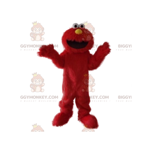 Disfraz de mascota BIGGYMONKEY™ Monstruo rojo peludo sonriente