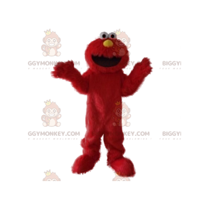 Grappig lachend harig rood monster BIGGYMONKEY™ mascottekostuum