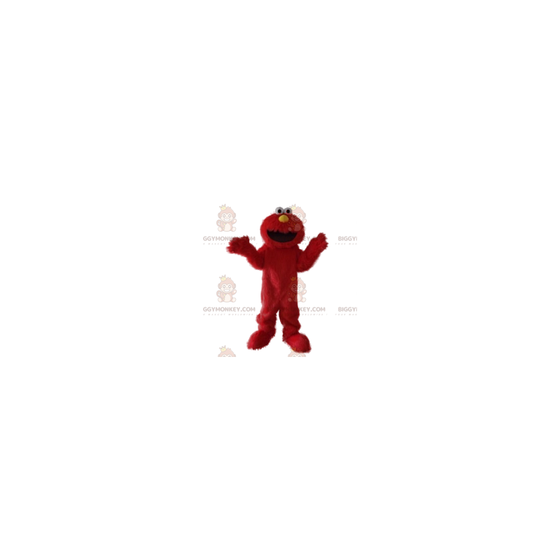 Funny Smiling Hairy Red Monster BIGGYMONKEY™ Mascot Costume –