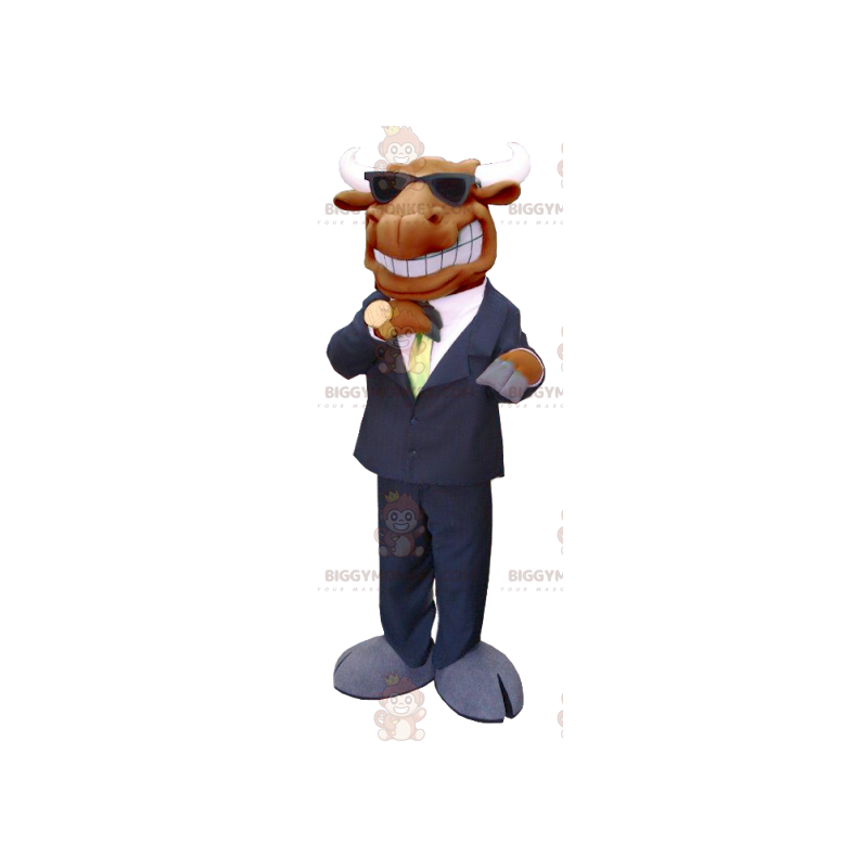 Brown Caribou Moose BIGGYMONKEY™ Mascot Costume Dressed With