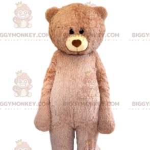 BIGGYMONKEY™ costume da mascotte orso beige troppo carino con