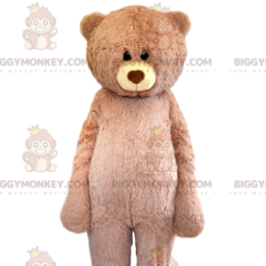 BIGGYMONKEY™ maskotdräkt beige björn för söt med sin ömma look