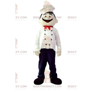 Traje de mascote de chef BIGGYMONKEY™ com toque branco –