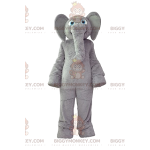 BIGGYMONKEY™ Costume da mascotte Elefante grigio con morbida