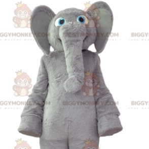 Disfraz de mascota BIGGYMONKEY™ Elefante gris con pelo suave y